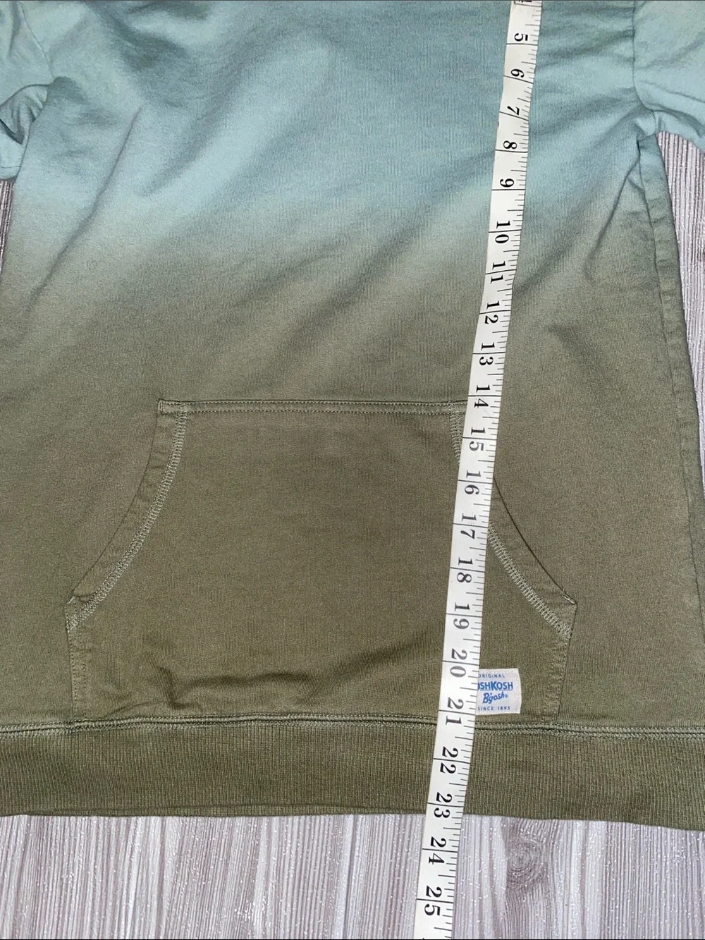OshKosh B'gosh Light Teal Ombre Pullover Hoodie Size 14A